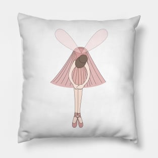 Pink Ballerina Fairy Digital Art | Melanie Jensen Illustrations Pillow