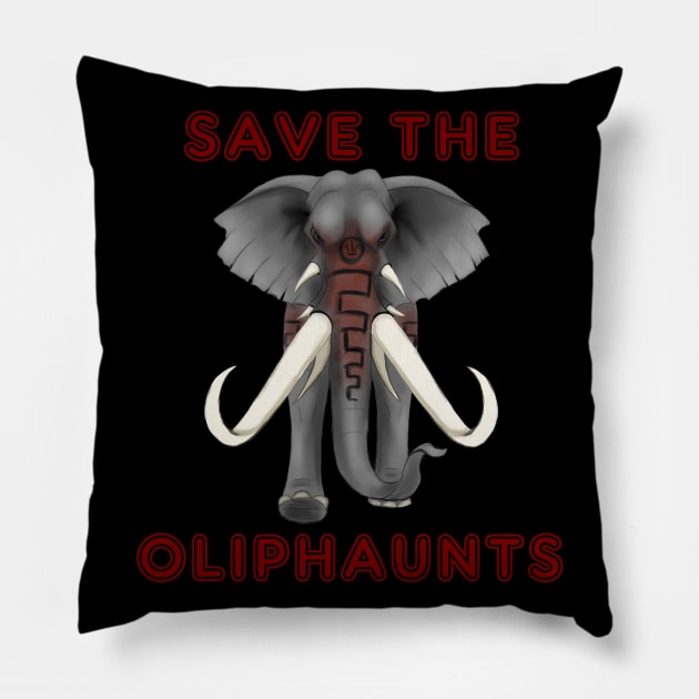 Save the Oliphaunts Pillow by ladygelfling