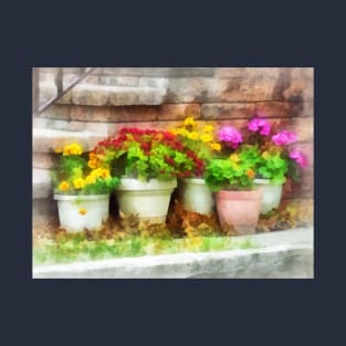 Flowerpots with Autumn Flowers T-Shirt