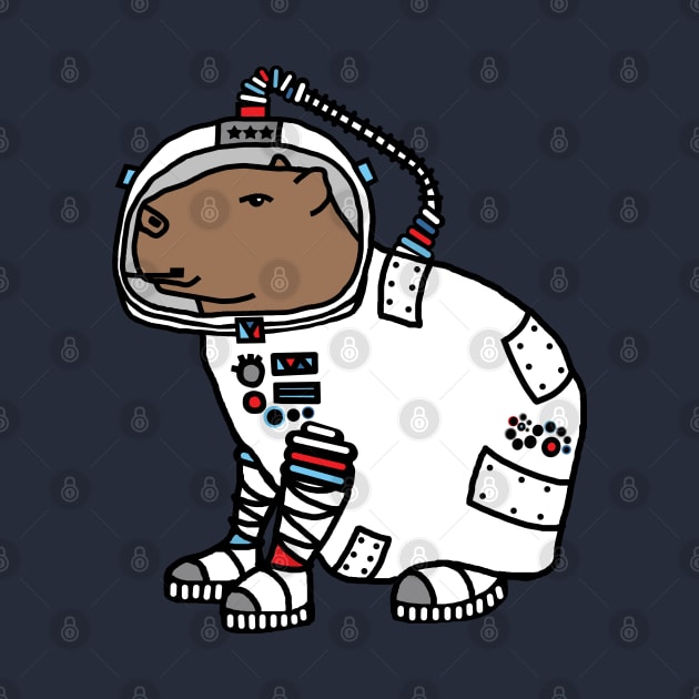 Capybara Astronaut Funny Animals in Space by ellenhenryart