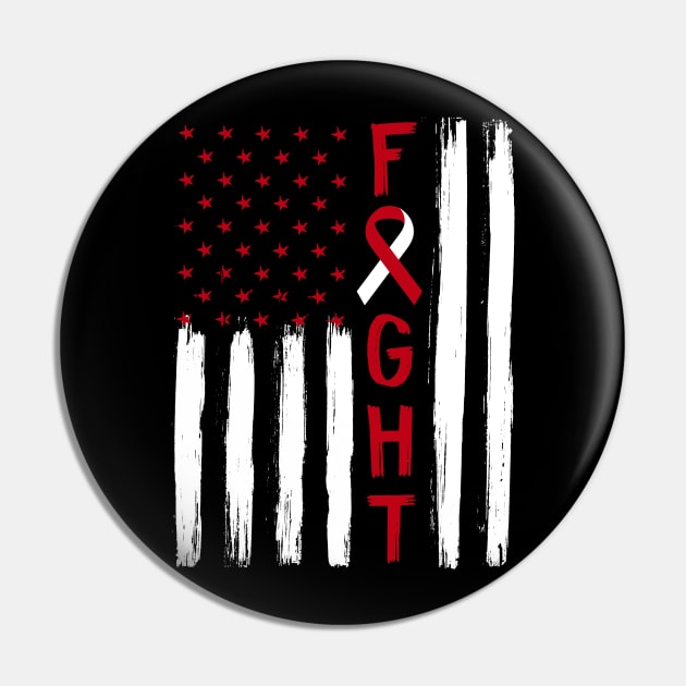 Fight Head and Neck Cancer Awareness Vintage Usa Flag Gift Pin by followthesoul