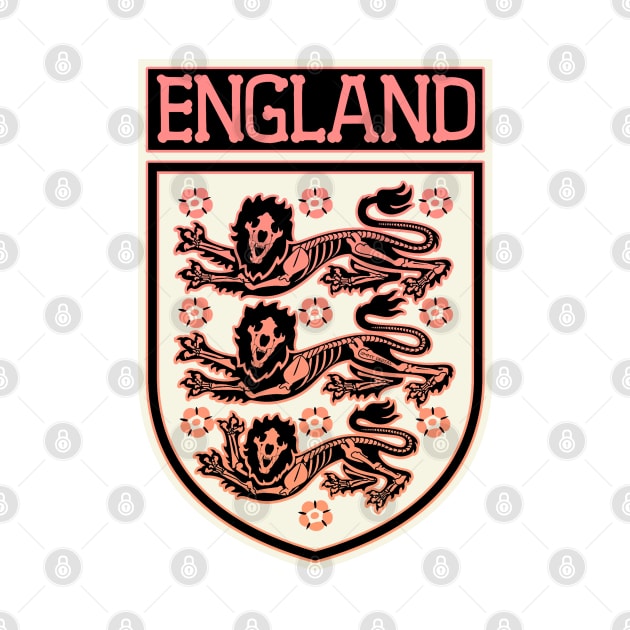 Halloween skeleton English three lions footy badge by jimmy-digital