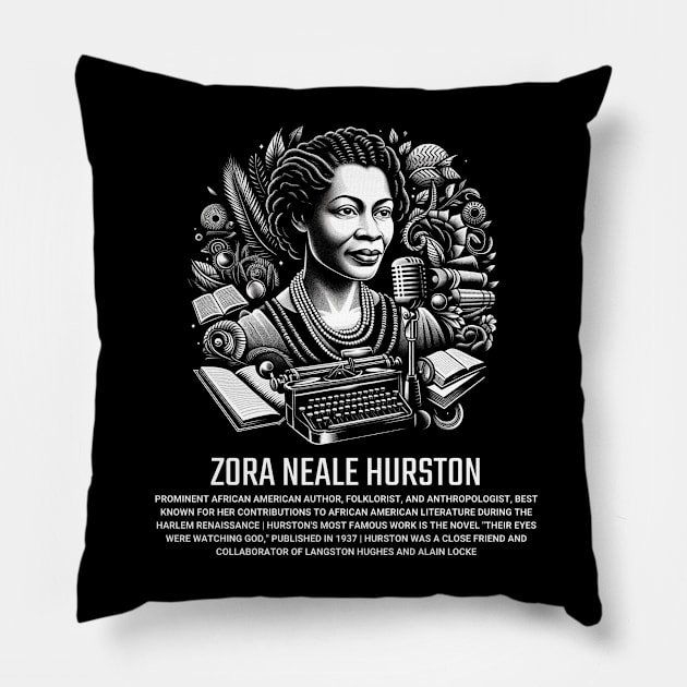 Zora Neale Hurston Pillow by UrbanLifeApparel