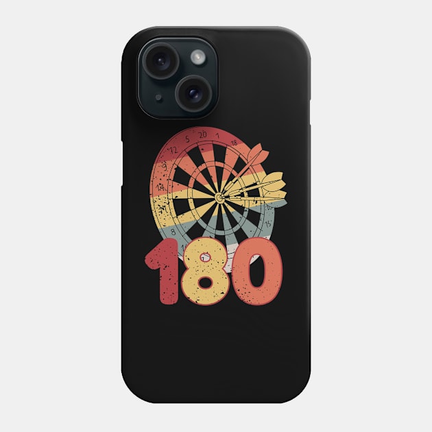 Darts Player 180 Retro Vintage Phone Case by Visual Vibes