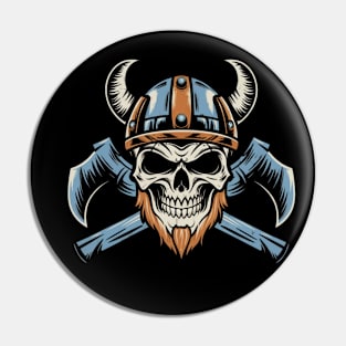 American Traditional Vikings Tattoo Pin