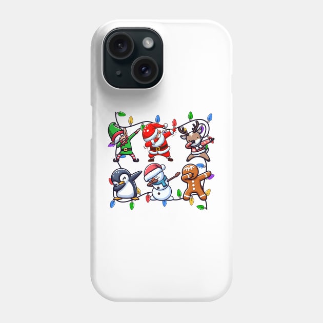 Dab Dancing Christmas Tree Lights Squad Phone Case by Etopix