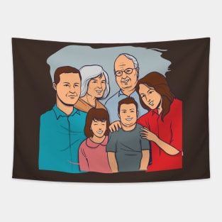 Hand Drawn Family Tapestry