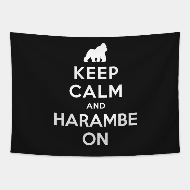 KEEP CALM AND HARAMBE ON Tapestry by dwayneleandro