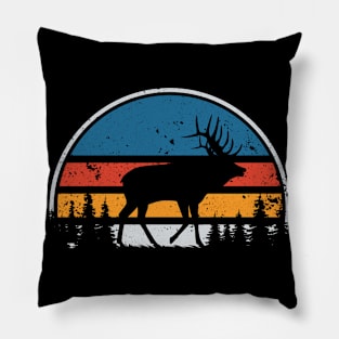 Deer Stag Retro Forest Nature Wild Animal Hiker Pillow