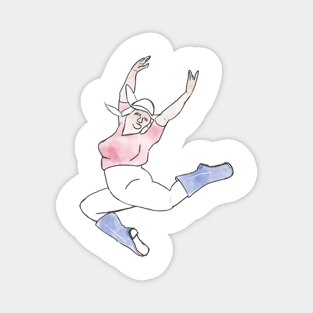 Dancing Granny #3 Magnet by Adam Thornton Illustration