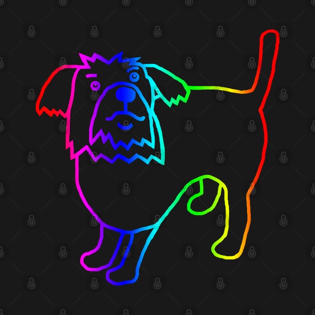 Rainbow Dog Outline by ellenhenryart