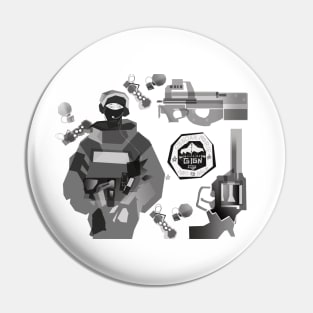 GIGN Pensées(uncolored) Pin