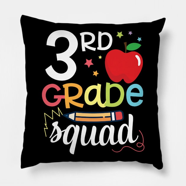 Pencil Student Teacher Happy Back To School 3rd Garde Squad Pillow by hoaikiu