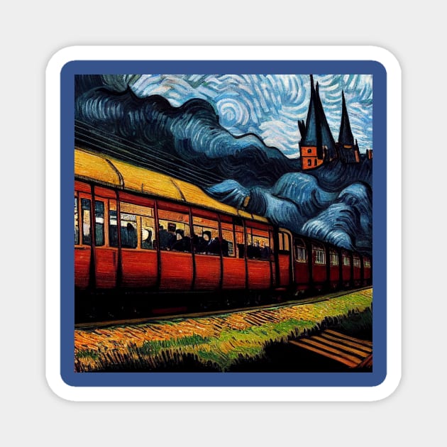 Starry Night Wizarding Express Train Magnet by Grassroots Green