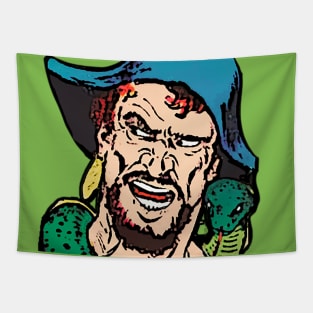 Earring pirate with green snake Tapestry