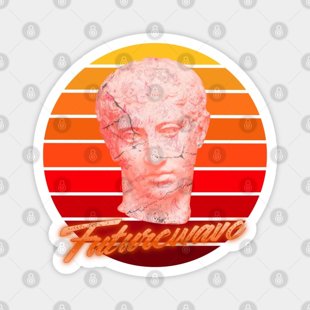 SYNTHWAVE SUN & HEAD #3 Magnet by RickTurner