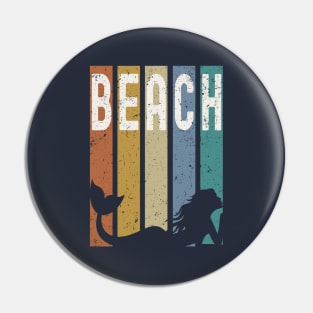 Retro Mermaid Beach Pin