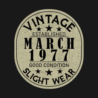 Vintage Established March 1977 - Good Condition Slight Wear T-Shirt