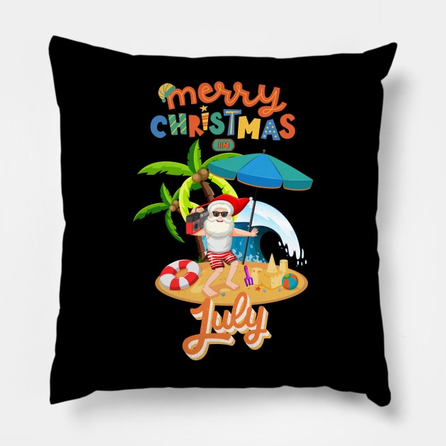 Christmas in July Pillow by Myartstor 