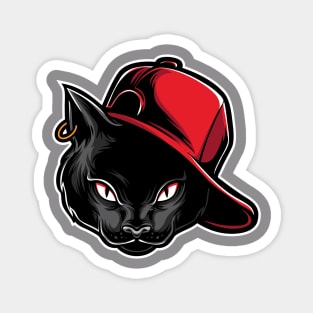 Cat in a Hat Illustration Style Magnet