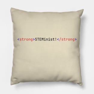 Strong STEMinist HTML Code - Light Theme Pillow