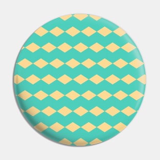 Pattern Yellow Blue, Green and Turquoise geometric Shapes Art Pin