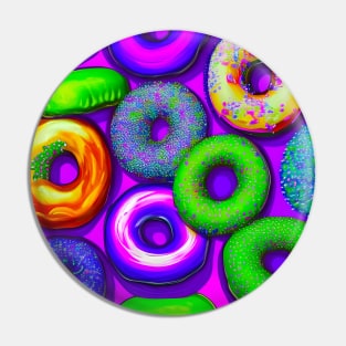 Colorful Donuts Purple Pin