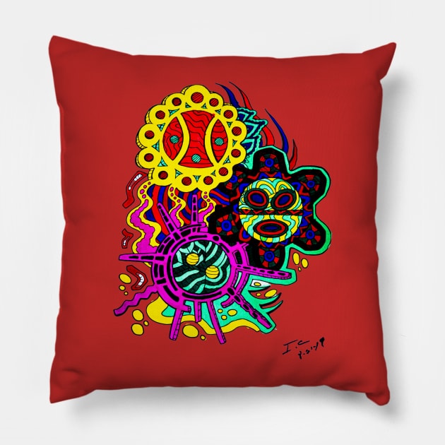 Isacc Taino Art Pillow by arteboricua