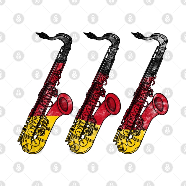 Saxophone German Flag Saxophonist Sax Player Germany by doodlerob