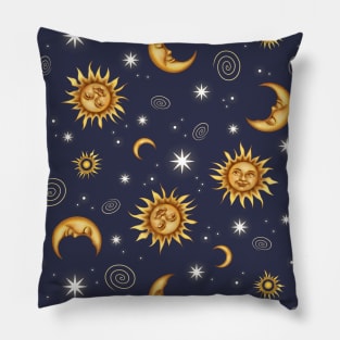 Vintage Celestial Pattern Pillow