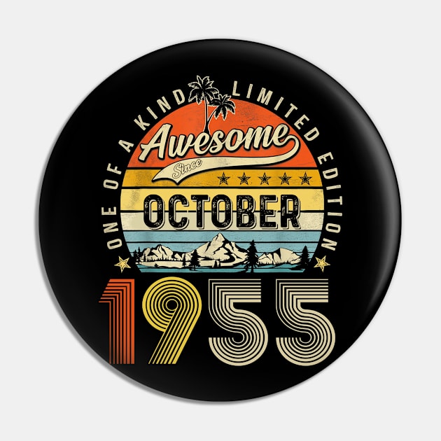 Awesome Since October 1955 Vintage 68th Birthday Pin by louismcfarland