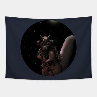 Navy Squirrel Tapestry