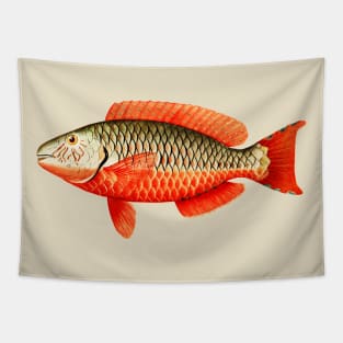 Red Parrot Tropical Fish Tapestry