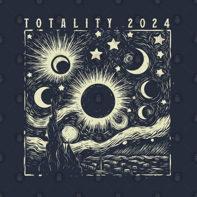 Totality 2024 // Vintage Astronomy Gift Solar Eclipse by Trendsdk