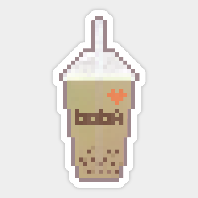 Pixel Boba Milk Tea Boba Autocollant Teepublic Fr