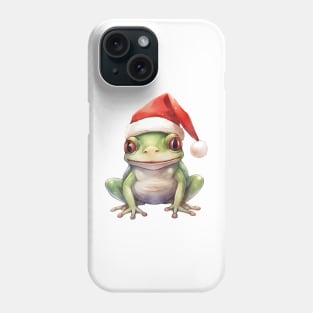 American Green Tree Frog in Santa Hat Phone Case