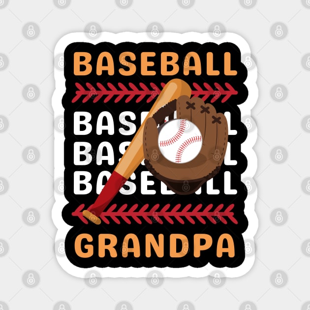 My Favorite Baseball Player Calls Me Grandpa Gift for Baseball Grandfather Magnet by BoogieCreates