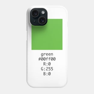 Green Hex and RGB Code Phone Case