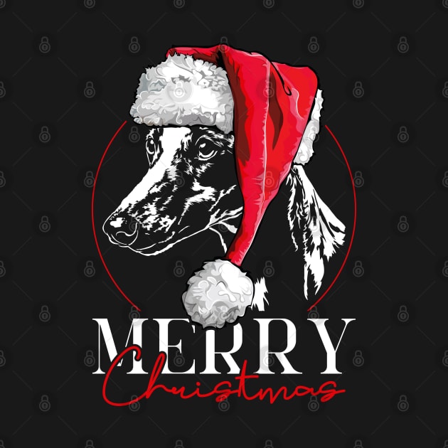 Santa Whippet Merry Christmas dog mom gift by wilsigns