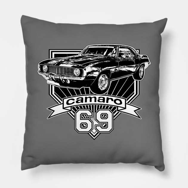 1969 Camaro Pillow by CoolCarVideos