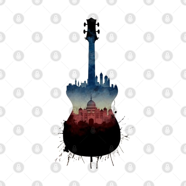 Taj Mahal l Guitar l Musician l India l Art by Swag Like Desi