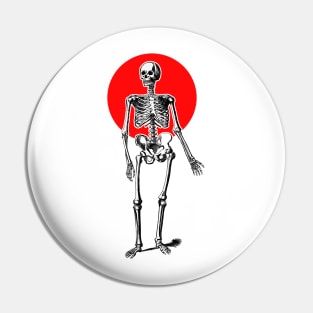 Standing human skeleton halloween Pin