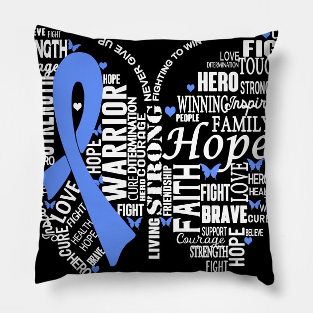 Spread The Hope Find A Cure Colon Cancer Awareness Support Colon Cancer Warrior Gifts Pillow by ThePassion99