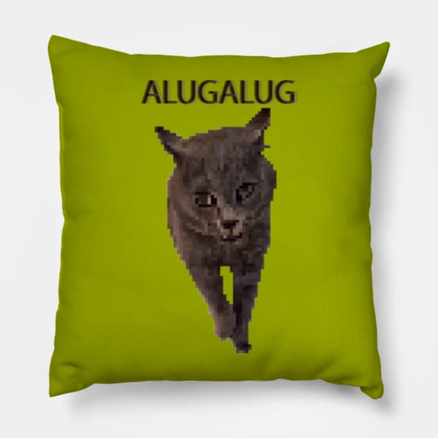 Alugalug Meme Cat 8bit Pixel Art Pillow by AT Digital