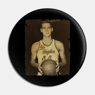 Jerry West - Vintage Design Of Basketball Pin