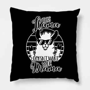 This Llama doesn't want your Drama - Cool Retro gift Pillow