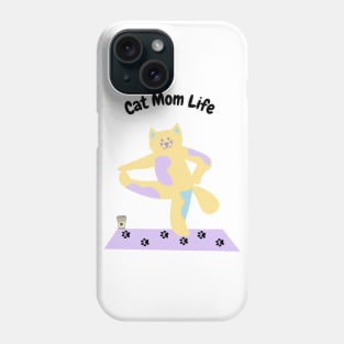 Cat Mom Life Coffee Yoga Lover Mom Gift Phone Case