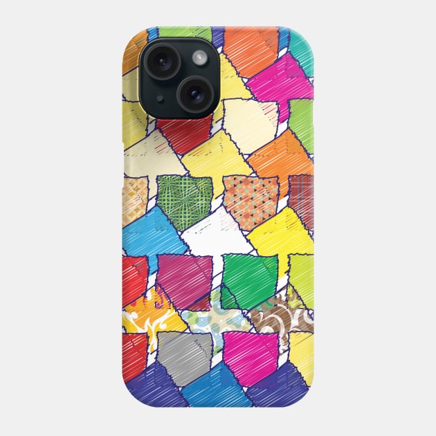 Colorful Pattern Squares Phone Case by dblaiya