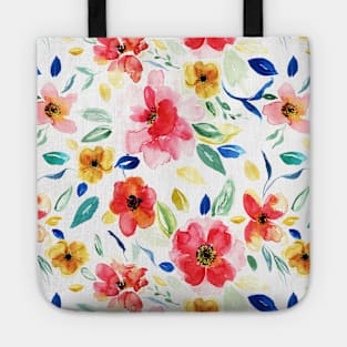 Bright Summer Floral Pattern Tote