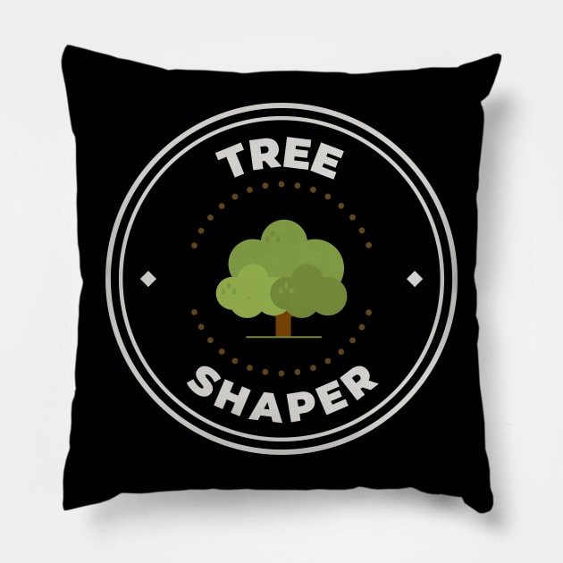 Tree shaper round logo Pillow by Oricca